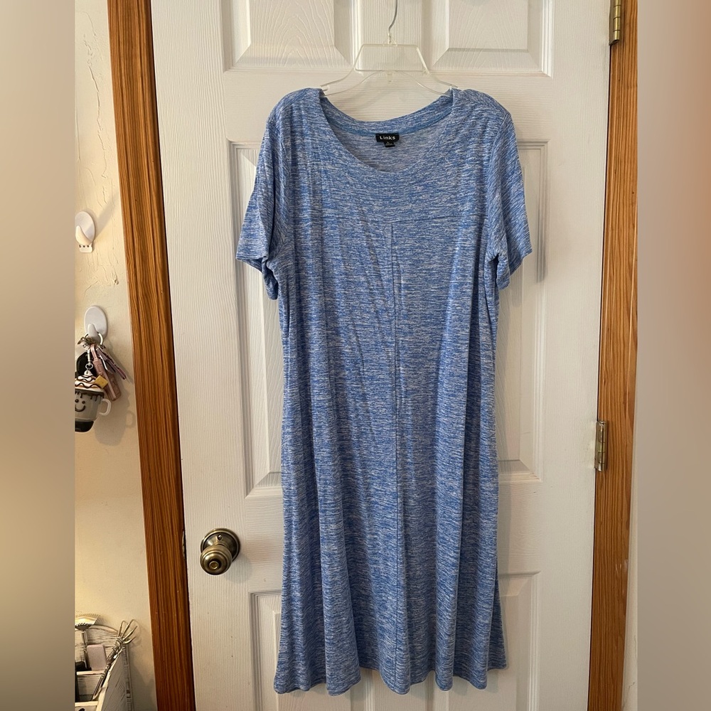 Links Sky Blue Heathered Tee Dress